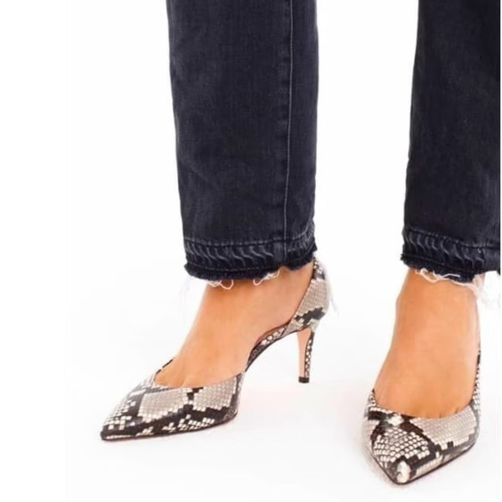 J. Crew Lucie d’Orsay Pumps in snake-embossed leather size 7 US